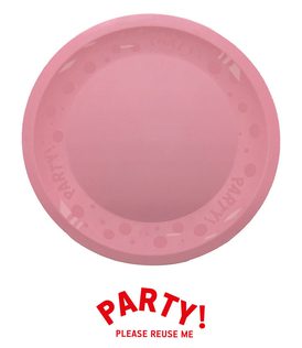 Decorata Reusable Party Products - Party Reusable Plate 21cm Pink Pastel - 96703