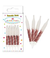 Rose Gold Party - Rose Gold Spiral Birthday Candles with Holders in FSC paper box - 96725