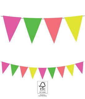 Decorata Garlands - FSC Paper Triangle Garland in Fluo colours - 96728