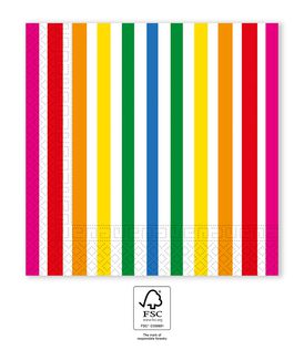 Napkin Designs - FSC Two-Ply paper Napkins 33x33cm Bright Stripes - 96732