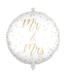 Decorated Foil Balloons - "Mr & Mrs" Round Foil Balloon 46cm - 96799