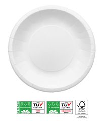 Decorata White Compostable Products - FSC White Deep Paper Bowls 21cm Extra Strong Home & Industrial Compostable - 96800