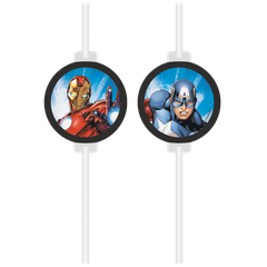 Avengers Evergreen - Paper Drinking Straws 22 cm. FSC - 97308