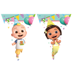 Cocomelon Birthday - FSC Paper Triangle Flag Banner (9 flags) - 97881
