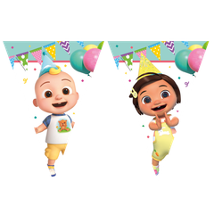 Cocomelon Birthday - FSC Paper Triangle Flag Banner (9 flags) - 97881