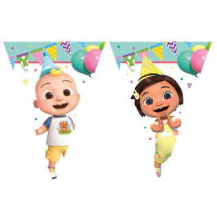 Cocomelon Birthday - FSC Paper Triangle Flag Banner (9 flags) - 97881