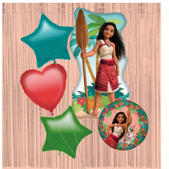 Licensed Foil Balloons - Bouquet Foil Balloon Including 1 super size shaped foil balloon 60x99cm, 2 shaped star foil balloons 46cm, 1 decorated foil balloon 46cm, 1 shaped heart foil balloon 46cm and 1 door curtain - 97939