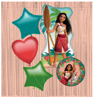 Licensed Foil Balloons - Bouquet Foil Balloon Including 1 super size shaped foil balloon 60x99cm, 2 shaped star foil balloons 46cm, 1 decorated foil balloon 46cm, 1 shaped heart foil balloon 46cm and 1 door curtain - 97939