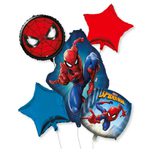Spider-Man Crime Fighter - Bouquet Foil Balloon Including 1 super size shaped foil balloon 68.5x88cm, 2 shaped star foil balloons 46cm, 2 decorated foil balloon 46cm - 97983