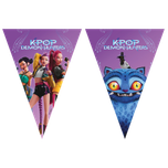 K-Pop Demon Hunters - FSC Paper Triangle Flag Banner (9 Flags) - 98646