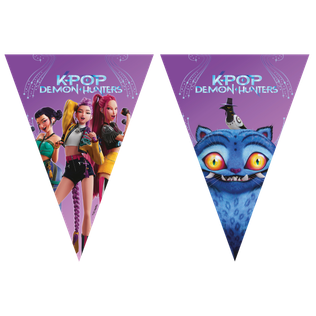 K-Pop Demon Hunters - FSC Paper Triangle Flag Banner (9 Flags) - 98646