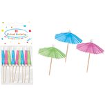 Wooden Products - Unicolour Cocktail Umbrellas (Fuchsia, Green, Blue) - 89178